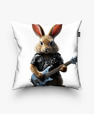 Подушка квадратна Кролик грає метал
