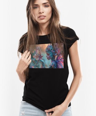 Жіноча футболка Ельф Фентезі та Метелик Бабка
