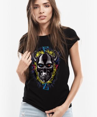 Жіноча футболка Містичний череп з рогами