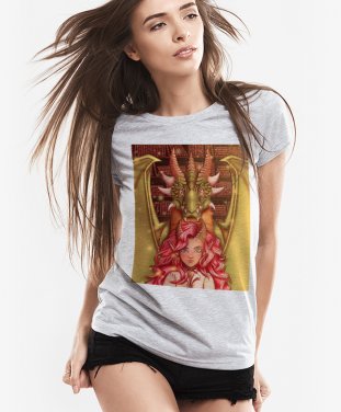 Жіноча футболка Дракон і книги 3