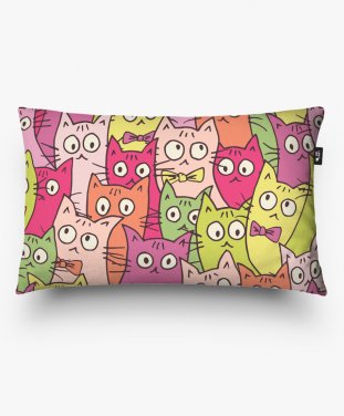 Подушка прямокутна Чудні котики / Cute Cats