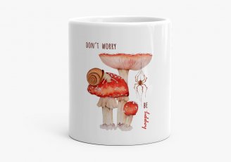 Чашка Гриби мухомори, равлик і павук / Mushrooms Amanita, Snail, and Spider