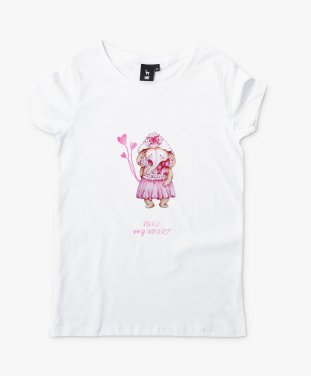 Жіноча футболка Акварельна чарівна дівчинка-слоненя / Watercolor Charming Elephant Girl