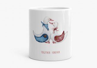 Чашка Акварельна чарівна пара гусей / Watercolor Charming Pair of Geese
