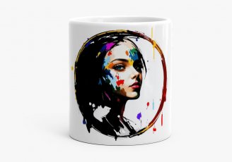 Чашка Обличчя дівчини в абстрактному стилі