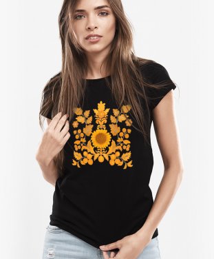 Жіноча футболка Тризуб флорал Україна 