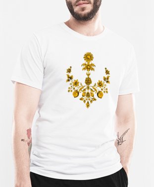 Чоловіча футболка квітковий тризуб Україна