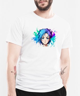 Чоловіча футболка Абстрактне обличчя анімешної дівчини