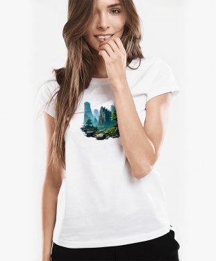 Жіноча футболка Оазис серед скель