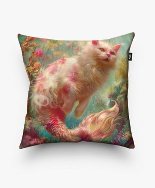 Подушка квадратна Mermaid cat