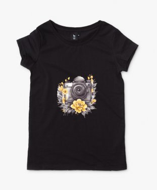Жіноча футболка Фотоапарат у квітах