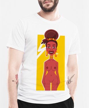 Чоловіча футболка Silhouette of african girl