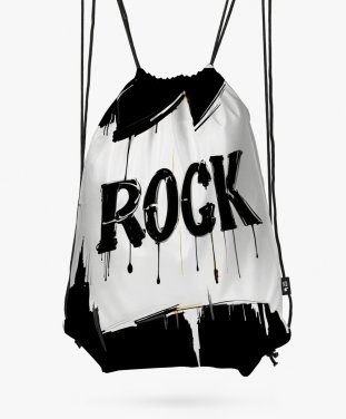 Рюкзак Напис "ROCK" з білим та чорним фоном