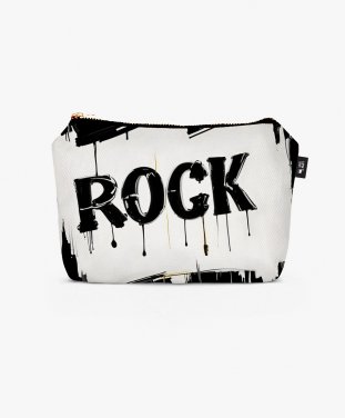 Косметичка Напис "ROCK" з білим та чорним фоном