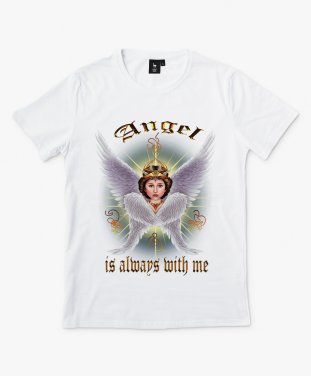 Чоловіча футболка Angel is always with me (Ангел завжди зі мною)