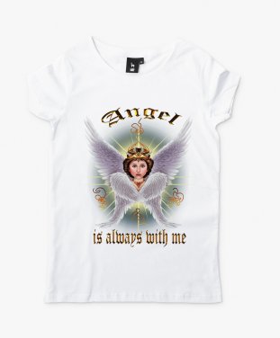 Жіноча футболка Angel is always with me (Ангел завжди зі мною)