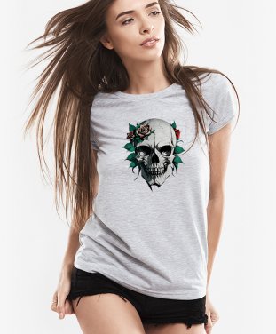 Жіноча футболка Череп і троянди