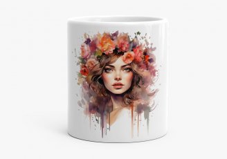 Чашка Дівчина з квітами у волоссі 