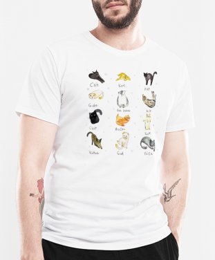 Чоловіча футболка Симпатичные забавные кошки. Кошка на разных языках.