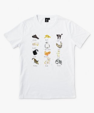 Чоловіча футболка Симпатичные забавные кошки. Кошка на разных языках.