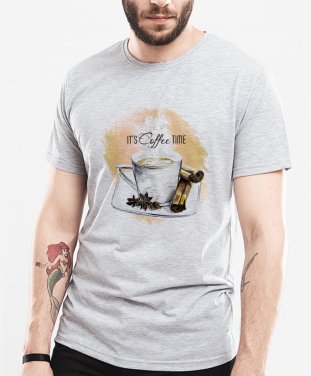Чоловіча футболка Чашка кофе с надписью "It's coffee time"