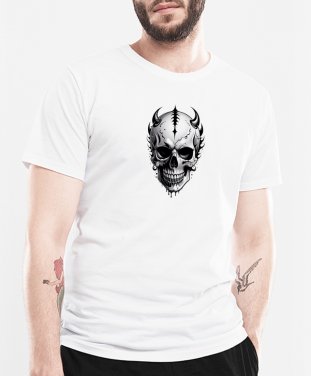 Чоловіча футболка Злий череп з рогами
