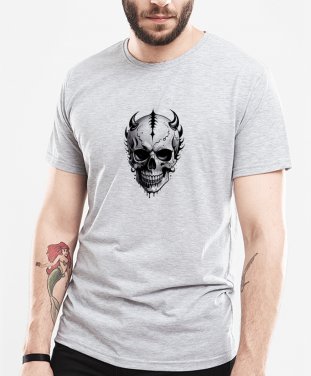 Чоловіча футболка Злий череп з рогами
