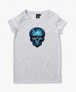 Жіноча футболка Абстрактний синій череп