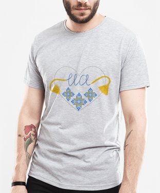 Чоловіча футболка Вишивка на серці UA