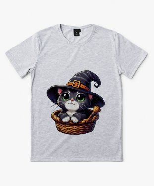 Чоловіча футболка Котик-маг в шляпі