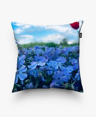 Подушка квадратна Блакитні квіти