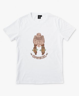 Чоловіча футболка Ковбойка у ковбойській шляпі / Cowgirl in a cowboy hat