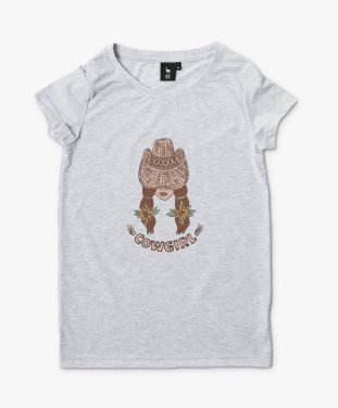Жіноча футболка Ковбойка у ковбойській шляпі / Cowgirl in a cowboy hat