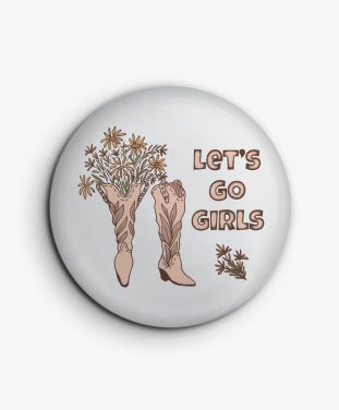 Значок Ковбойські ботинки з квітами / Cowgirl Boots with Flowers