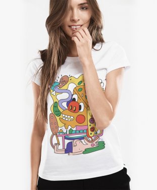 Жіноча футболка Fast food doodles
