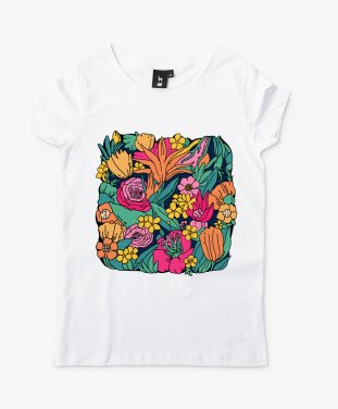 Жіноча футболка Кольорові квіти
