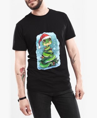Чоловіча футболка Змія Новорічна 2025