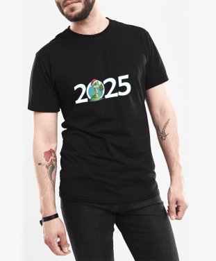 Чоловіча футболка 2025 Новорічна Змія