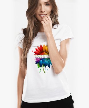 Жіноча футболка Love is Love Соняшник LGBT