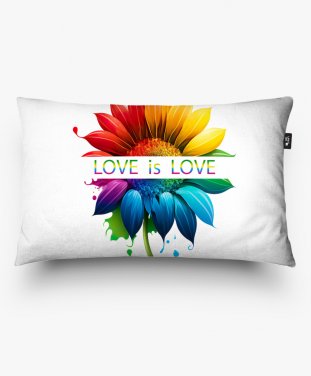 Подушка прямокутна Love is Love Соняшник LGBT