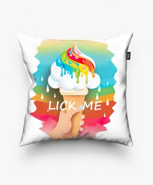 Подушка квадратна Lick Me Морозиво ЛГБТ