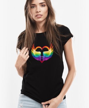 Жіноча футболка ЛГБТ Крила кохання