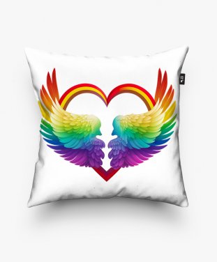 Подушка квадратна ЛГБТ Крила кохання