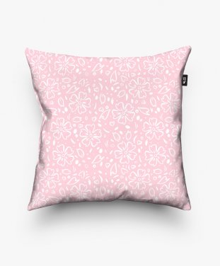 Подушка квадратна Рожеві квіти