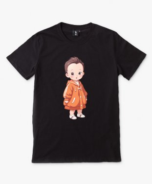 Чоловіча футболка Симпатична маленька дитина в куртці