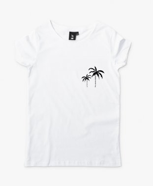 Жіноча футболка palms silhouette. black