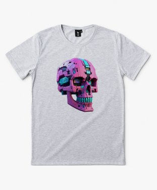 Чоловіча футболка Рожевий кібер-череп