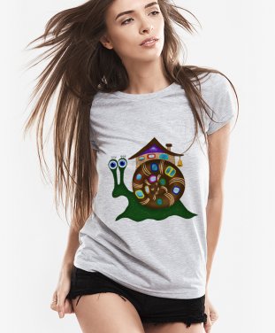 Жіноча футболка Равлик-мандрівник/Той, хто всюди вдома
