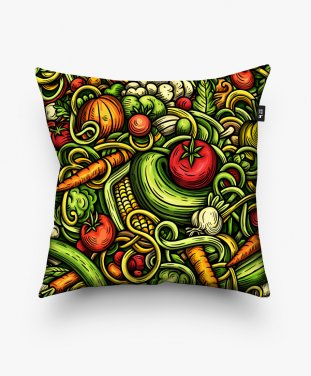 Подушка квадратна Vegetables doodle