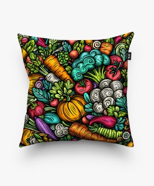 Подушка квадратна Vegetables doodle 2